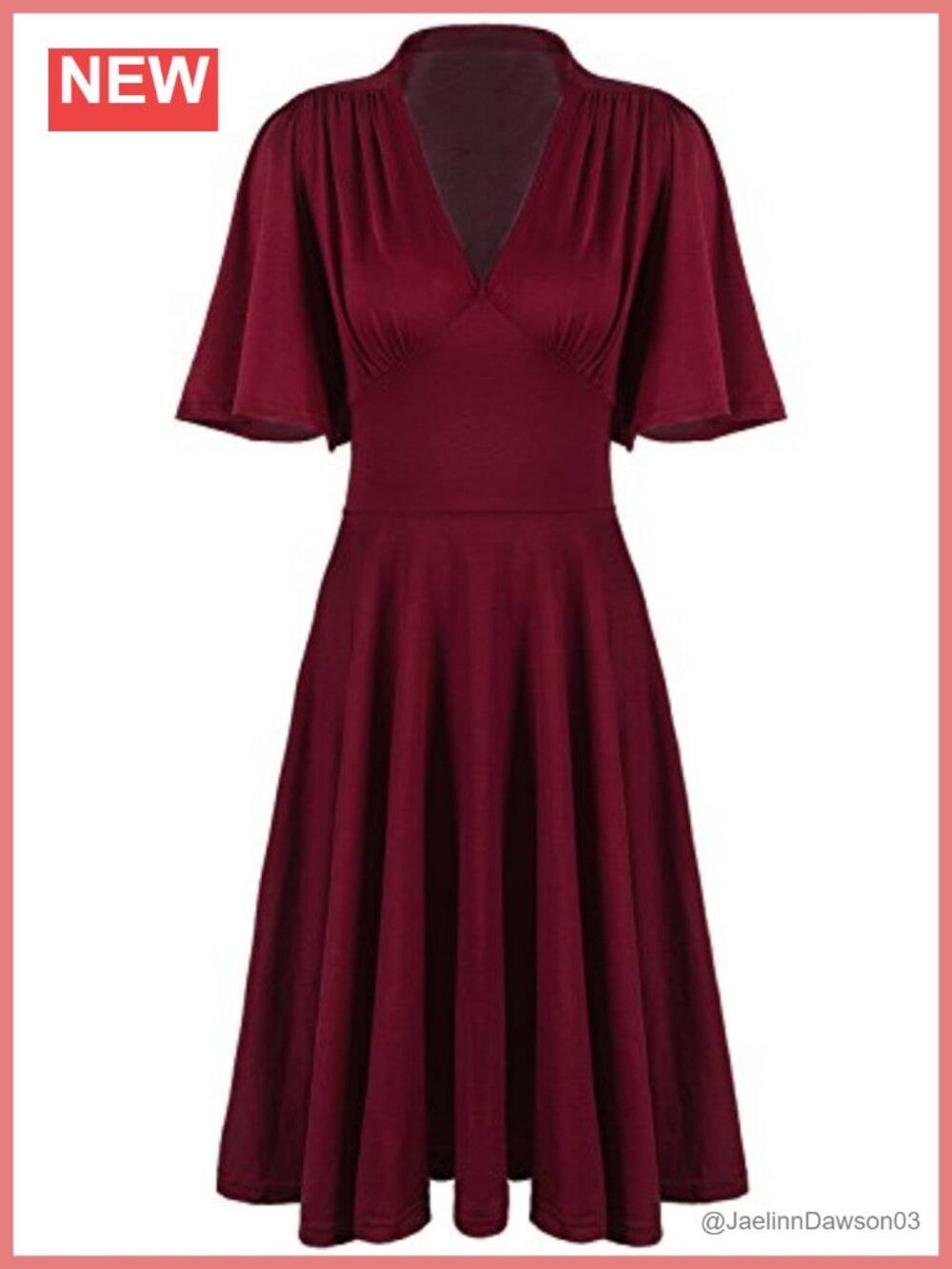 Vijiv Women's Vintage 1920s V Neck Rockabilly Cocktail Party Dress